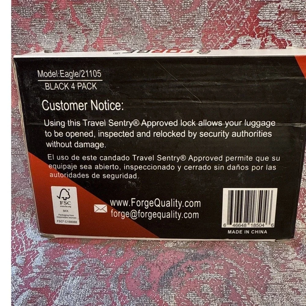 FORGE‎ TSA Travel Sentry Combination Luggage Lock Resettable Cable Lock NIB